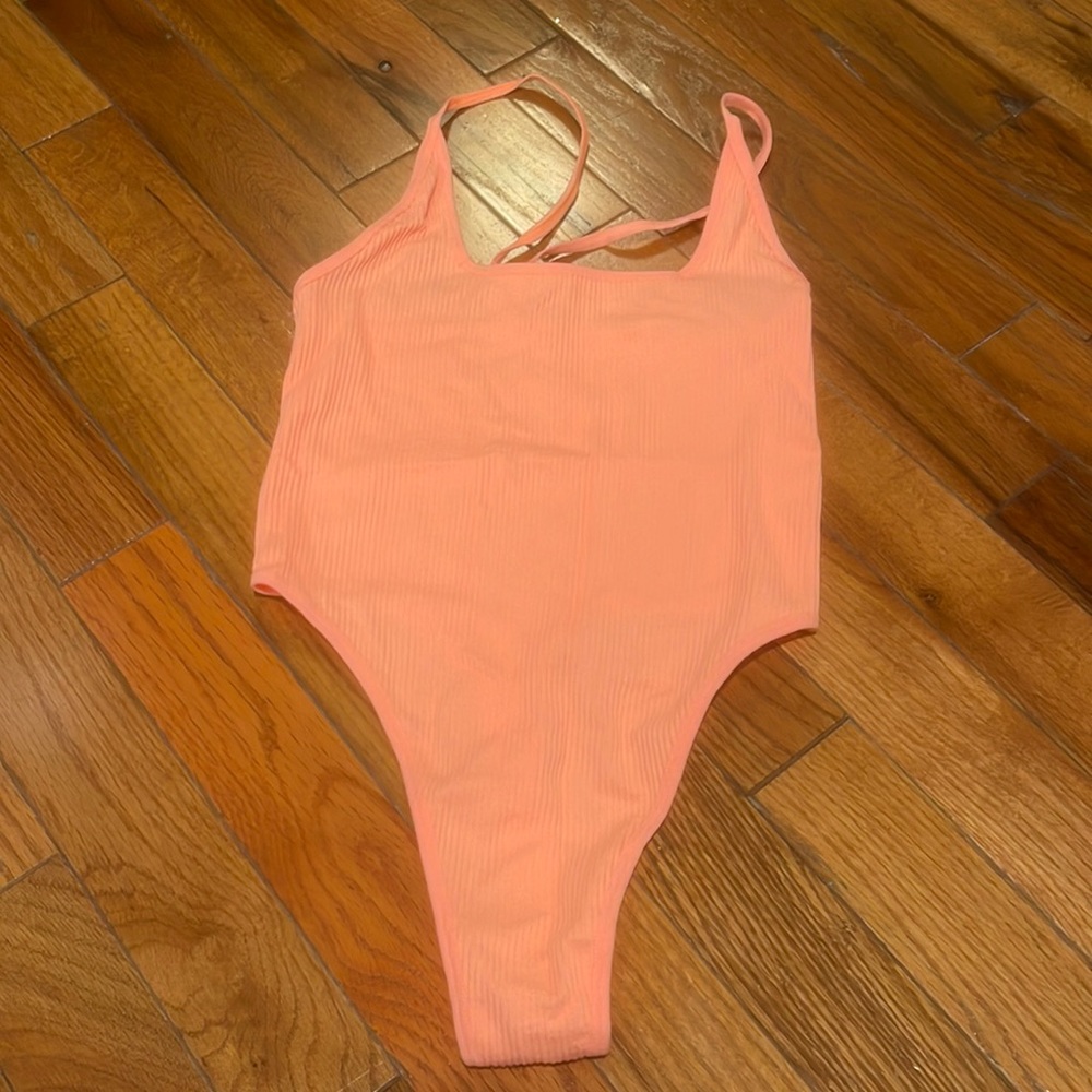 Urban Outfitters Thong Bodysuit XS/S Neon Orange Excellent condition